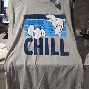 New Set Of 3 Shirts Sz 2x Gray Smurf Graphic Tee - Short Sleeve Plus More.